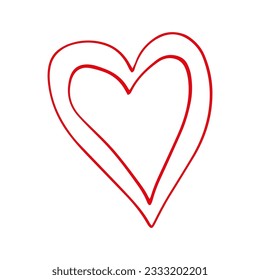 Heart in doodle style. Symbol of Valentine's Day and love. Shapes For Create Your Own Art. Abstract contemporary modern trendy vector. Design for card, print , logos, branding, mood boards, poster