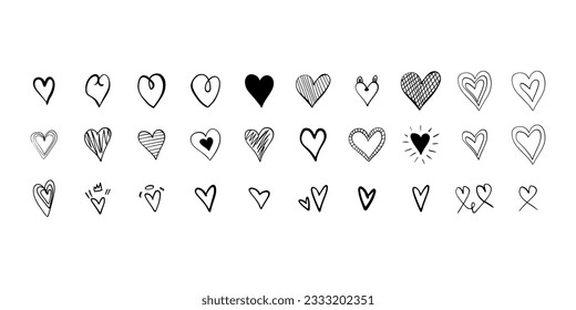 Heart in doodle style. Symbol of Valentine's Day and love. Shapes For Create Your Own Art. Abstract contemporary modern trendy vector. Design for card, print , logos, branding, mood boards, poster
