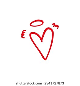 Heart in doodle style. Symbol of Valentine's Day and love. Shapes For Create Your Own Art. Abstract contemporary modern trendy vector. Design for card, print , logos, branding, mood boards, poster