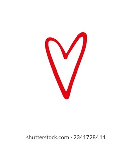 Heart in doodle style. Symbol of Valentine's Day and love. Shapes For Create Your Own Art. Abstract contemporary modern trendy vector. Design for card, print , logos, branding, mood boards, poster