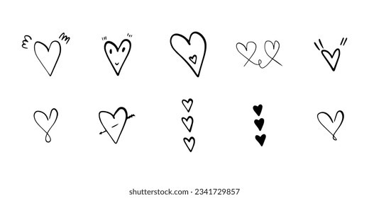 Heart in doodle style. Symbol of Valentine's Day and love. Shapes For Create Your Own Art. Abstract contemporary modern trendy vector. Design for card, print , logos, branding, mood boards, poster