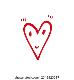 Heart in doodle style. Symbol of Valentine's Day and love. Shapes For Create Your Own Art. Abstract contemporary modern trendy vector. Design for card, print , logos, branding, mood boards, poster