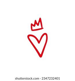 Heart in doodle style. Symbol of Valentine's Day and love. Shapes For Create Your Own Art. Abstract contemporary modern trendy vector. Design for card, print , logos, branding, mood boards, poster