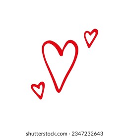 Heart in doodle style. Symbol of Valentine's Day and love. Shapes For Create Your Own Art. Abstract contemporary modern trendy vector. Design for card, print , logos, branding, mood boards, poster