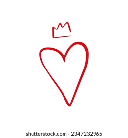 Heart in doodle style. Symbol of Valentine's Day and love. Shapes For Create Your Own Art. Abstract contemporary modern trendy vector. Design for card, print , logos, branding, mood boards, poster