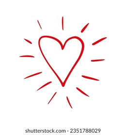 Corazón al estilo de doodle. Símbolo de San Valentín y amor. Formas Para Crear Su Propio Arte. Resumen vector moderno contemporáneo de moda. Diseño para tarjeta, impresión , logotipos, marca, tablas de humor, afiches