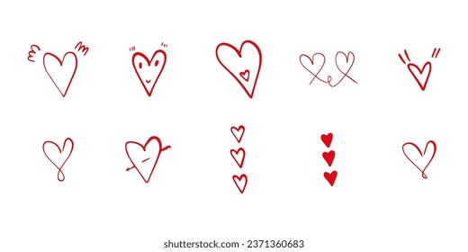 Heart in doodle style. Symbol of Valentine's Day and love. Shapes For Create Your Own Art. Abstract contemporary modern trendy vector. Design for card, print , logos, branding, mood boards, poster