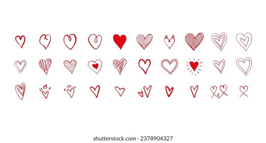 Heart in doodle style. Symbol of Valentine's Day and love. Shapes For Create Your Own Art. Abstract contemporary modern trendy vector. Design for card, print , logos, branding, mood boards, poster