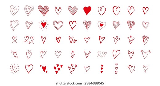 Heart in doodle style. Symbol of Valentine's Day and love. Shapes For Create Your Own Art. Abstract contemporary modern trendy vector. Design for card, print , logos, branding, mood boards, poster