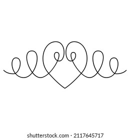 Heart in doodle style. Vector illustration isolated on white background. Decorative element for letter