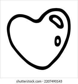 heart doodle style vector illustration isolated on white background