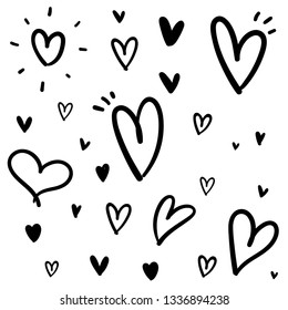 Heart doodle texture background pattern