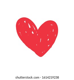 Heart doodle, valentine's day love symbol. Hand drawn illustration.