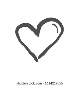 Heart doodle, valentine's day love symbol. Hand drawn illustration.