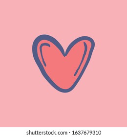 Heart doodle. Valentine's day symbol. Hand drawn love illustration.