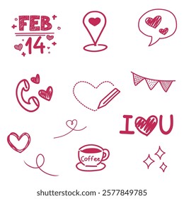 Heart doodle, Valentine's doodle. vector illustration