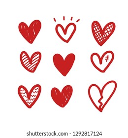 Heart doodle, vector illustration