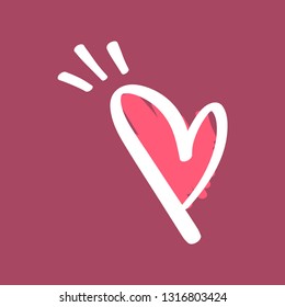 Heart doodle, vector illustration