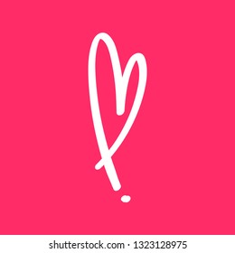 Heart doodle, vector illustration