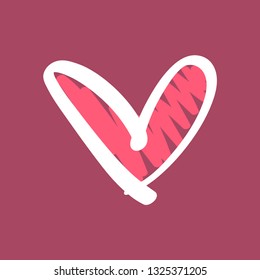 Heart doodle, vector illustration