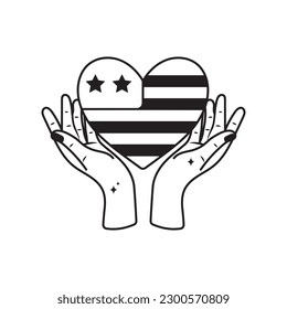 Heart doodle vector outline icon. EPS 10 file