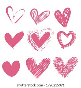 Heart doodles collection in vector