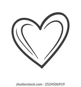Heart doodles line icon vector