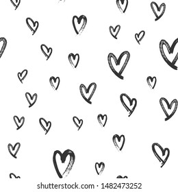 Heart Doodles Seamless Love Pattern Hand Stock Vector (Royalty Free ...