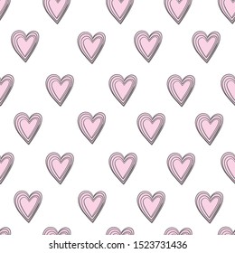 Heart doodles seamless love pattern.. Background texture for valentine's day.