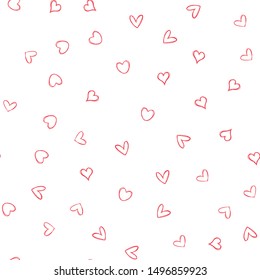 Heart doodles seamless pattern. Hand drawn hearts texture.