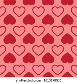 Heart doodles seamless pattern. Valentine's Day patterns.
