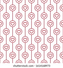 Heart doodles seamless pattern. Valentine's Day patterns.