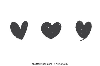 Heart doodles set. Collection of hand drawn illustrated hearts.