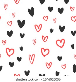 Textura de garabatos del corazón. Dibujó el patrón diario de San Valentín. Antecedentes cardíacos.