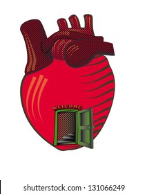 heart with door