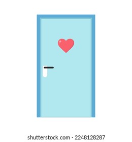 Caricatura vectorial de la puerta del corazón. espacio libre para texto. fondo de pantalla. Signo de San Valentín.