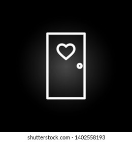 heart door neon icon. Elements of Heartbeat set. Simple icon for websites, web design, mobile app, info graphics