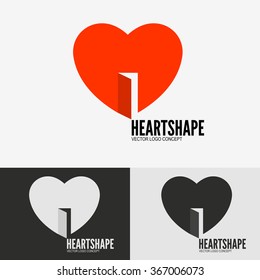 Heart with door, open heart symbol, logo template for your business presentation