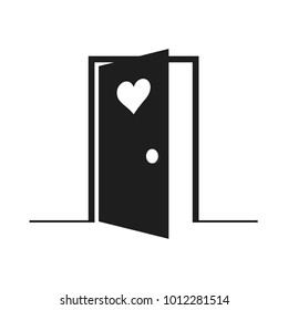 Heart door vector. free space for text. wallpaper.