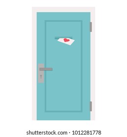 Heart door vector. free space for text. wallpaper. mail.
