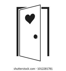 Heart door vector. free space for text. wallpaper.