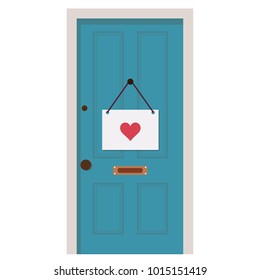 Heart door vector. free space for text. wallpaper. background. mail. heart mail.