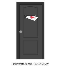Heart door vector. free space for text. wallpaper. background. mail. heart mail.