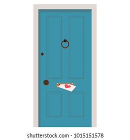 Heart door vector. free space for text. wallpaper. background. mail. heart mail.