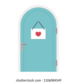 Heart door vector. door vector. free space for text .wallpaper. background.