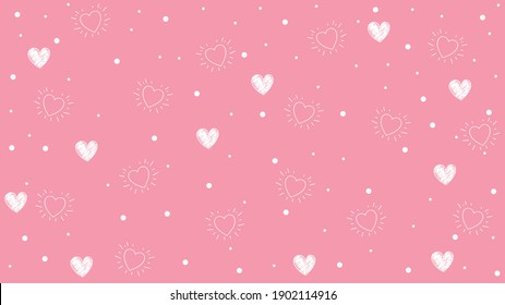 Heart with dot background on pink Background in Valentines day  ,Vector illustration EPS 10