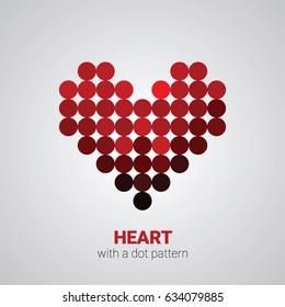 Heart with a dot pattern, vector icon illustration