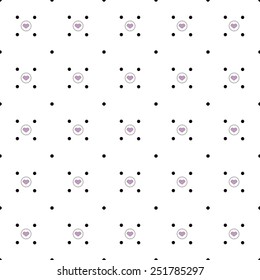 Heart and Dot Seamless abstract background
