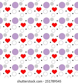 Heart and Dot Seamless abstract background