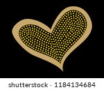 heart dots gold vector,illustration print for t-shirts on black background